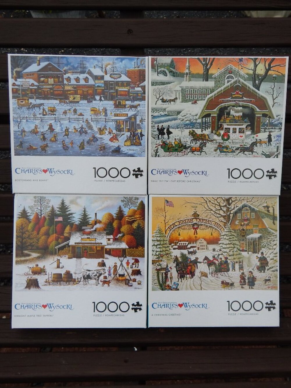 4 1000 piece jigsaw puzzles lot Buffalo Games Charles Wysocki Lot A
